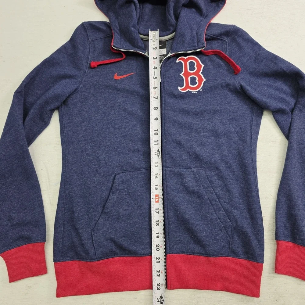 Nike MLB Boston Red Sox Baseball Full Zip Blue Hoodie Jacket Youth Boys Sz L EUC